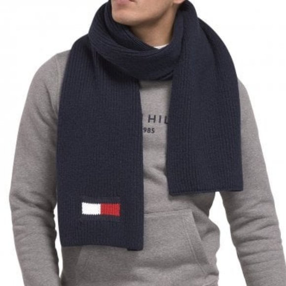 Tommy Hilfiger Wool Blend Flag Chunky Knit Scarf | Unisex | One Size NWT - Picture 8 of 8